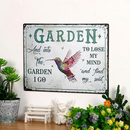 Bnesi Garden Signs for Outside Rustic Garden Home Outdoor Sign Decor Gift for Mothers Day, Grandmas Humming Bird Outside Sign Decoration Welcome Sign Patio Signs and Decor Outdoor (Pink, Star)