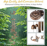 Cat Wind Chimes for Outside,Gardening Gifts for cat Lover，Women，Men，Mom，Birthday Party Decorations,Memorial Gifts,Wind Chimes Outdoors，Indoors,Room,Home,Wall,Garden,Patio,Yard Decor