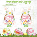 Easter Decorations Rabbit Garden Banner Double-Sided Printed Flag Bunny Yard Flags Bunting Outdoor House Yard Spring Seasonal Decoration Flower Egg
