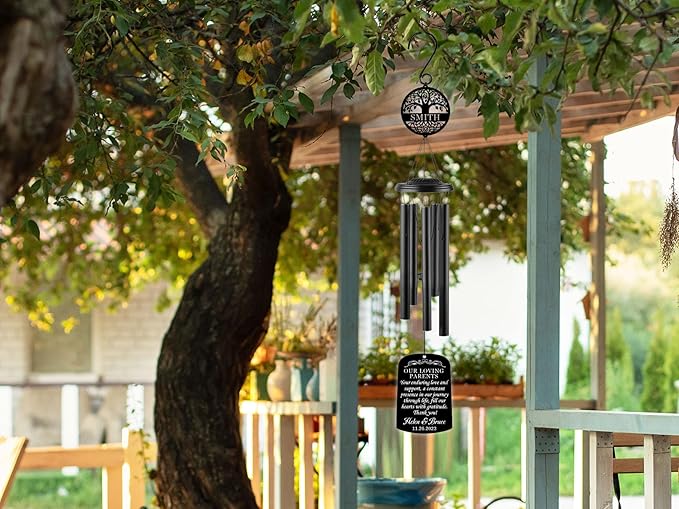 Personalized 37" Wind Chime Wedding Gift for Parents from Bride & Groom, Personalized Parents Wedding Thank You Gift, Custom Mother of Bride Present