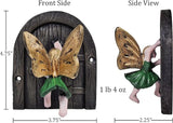 Lulu Decor, 100% Cast Iron Fairy Door with Green Fairy Garden Decor Fairy Garden Accessories 3.75 x 4.75 inches