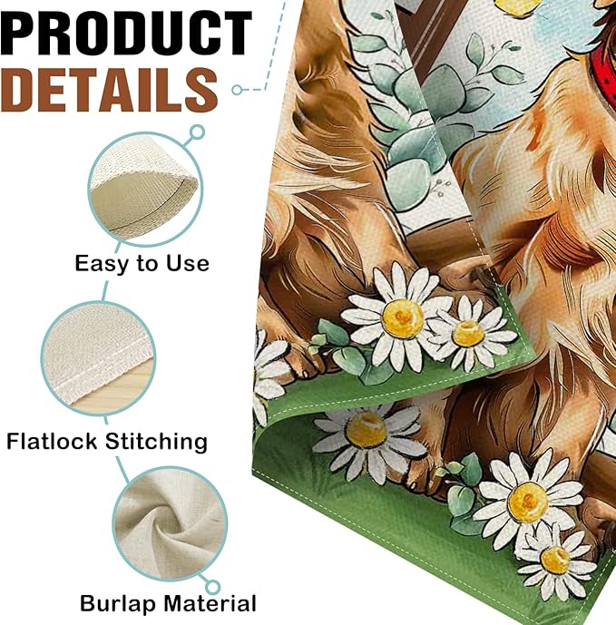 Dyrenson Welcome Golden Retriever Dog Decorative Garden Flag, Paw Prints Yard Outside Home Decoration Pet Owner Lover Gift, Spring Summer Burlap Outdoor Small Decor Double Sided 12 x 18