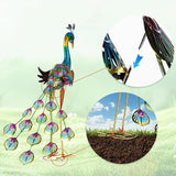 Peacock Garden Statues Metal Peacocks Sculptures for Outdoor Backyard Decor Patio Lawn Porch Yard Decoration (Pack of 2, Blue)