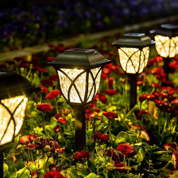 GIGALUMI Solar Lights Outdoor Waterproof, Fiber Optic Lights Decorative for Yard Pathway Flowerbed Garden Decor