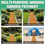 12ft Wooden Garden Pathway - Weather Resistant Carbonized Pine Roll Out Decorative Walkway, Boardwalk Pathway Pavers for Outside Stepping Stones Outdoor Flooring Patio Pool Backyard (Orange)