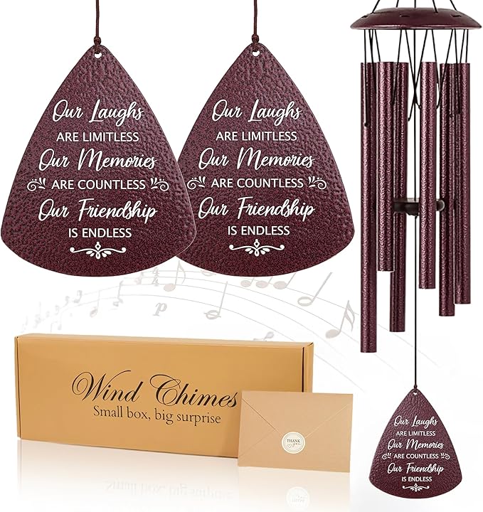 Birthday Gifts for Best Friends Women Men, 33.5" Wind Chimes for Best Friends Forever, BFF Bestie Birthday Gifts for Women Female, Long Distance Friendship Gift for Friend Soul Sister
