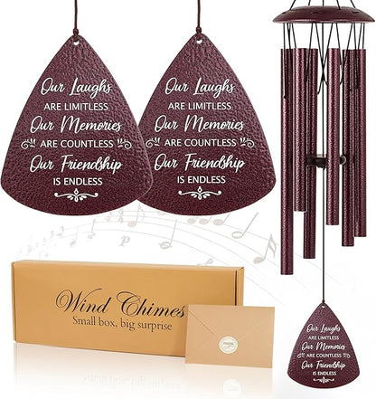Birthday Gifts for Best Friends Women Men, 33.5" Wind Chimes for Best Friends Forever, BFF Bestie Birthday Gifts for Women Female, Long Distance Friendship Gift for Friend Soul Sister