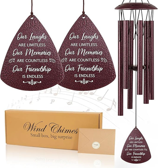 Birthday Gifts for Best Friends Women Men, 33.5" Wind Chimes for Best Friends Forever, BFF Bestie Birthday Gifts for Women Female, Long Distance Friendship Gift for Friend Soul Sister