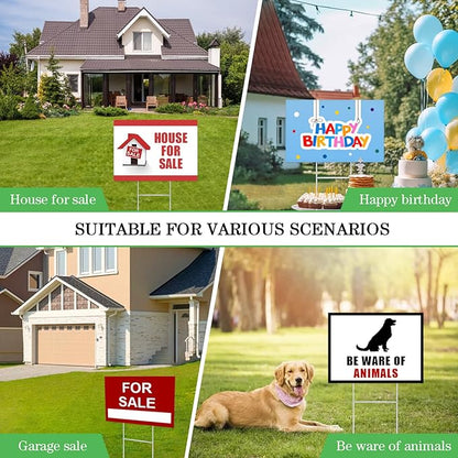 6 Pack Yard Sign Stakes, 17X7.5 INCH H Frames Yard Stakes for Signs for Ground Outdoor, Metal Yard Sign Holder for Corrugated Plastic Sign, Blank Lawn Sign, Estate Garage Sale, Outdoor Decor