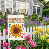 Human Rights are Not Political Garden Flag 12 x 18 Inch Double Sided Outdoor Banner for Patio Yard Porch, Summer Social Justice Yard Flag, Equality Porch Decor, Peaceful Activism Banner