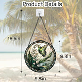 DASTOLL Stained Glass Window Hanging, Lily of the Valley Flower Butterfly Suncatcher for Doors Home Sun Catchers Decoration and Christmas, Mother's Day Birthday Gifts for Women, Men, Mom 9.8 in