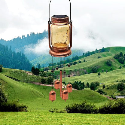 Solar Wind Chimes for Outside, Birthday Mother' s Day Gifts for Mom Women Grandma,Solar Mason Jar Wind Chime Light Unique Hanging Wind Chimes Outdoor,IP65 Waterproof, Yard Garden Terrace Courtyard