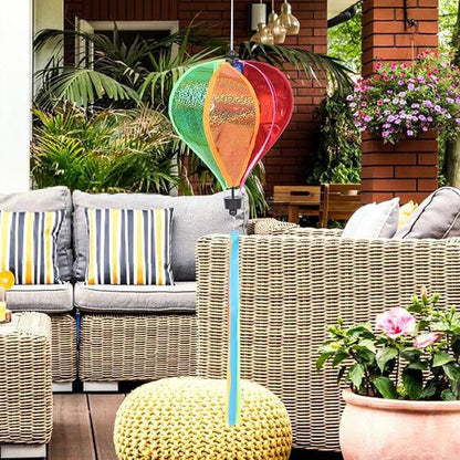 ORFOFE 34.6 Inch Hanging Hot Air Balloon Wind Spinner Colorful Outdoor Garden Windmill Decoration for Yard Patio Party