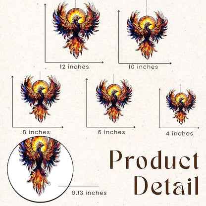 Phoenix Acrylic Suncatcher, Boho Suncatchers for Window Hanging Ornament, Stained Glass Effect Art Garden Decor for Myth Lover, Gifts for Mother's Day, Mom, Grandma, Wife, Women, Nana