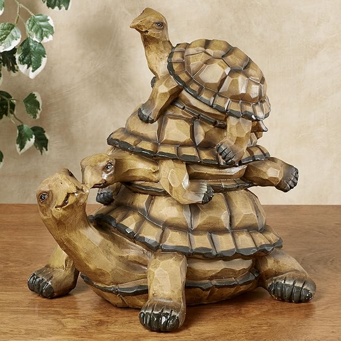 Touch of Class Indoor Outdoor Turtle Family Garden Sculpture Earth Tones 13" Wx10 Dx13 H
