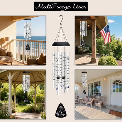 32'' Memorial Wind Chimes for Outside Butterfly Sympathy Wind Chimes Memorial Gift for Loss of Loved One Mother Father Husband Bereavement Chimes