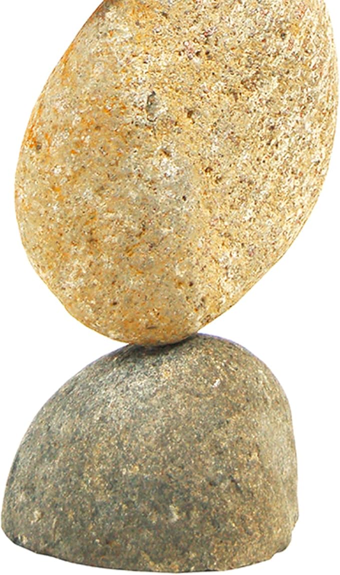 Ancient Graffiti Eight Stone Cairns, 14" H, Pack of 2 – Handcrafted River Rock Garden Sculptures, Natural Stone Stack Outdoor Statues for Yard, Garden Art & Pathway Décor