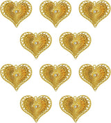 10pcs Gold Heart Shape Suncatcher Parts Hanging Window Pendant DIY Metal Part Ornament Hand-Crafts Gifts