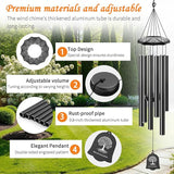 Wind Chimes for Outside - 6 Tubes 32" Wind Chimes for Loss of Loved One, Retirement & Outdoor Patio Yard Decoration, Retired Gift for Mom Women Grandma Neighbors Garden Décor Black
