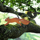 CREATCABIN Metal Rusty Running Squirrel to Screw in Wood Rust Silhouette Squirrel Decor Art Ornament Exquisite Animal Sculpture Tree Stake Decoration for Home Garden Yard Outdoor 11.81 x 3.94inch