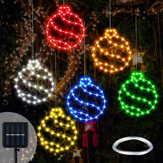 Jinei 6 Pack 16 Inch Large Christmas Window Lights Christmas LED Ball Lights Xmas Ball Window Lighted for Holiday Indoor Outdoor Wall Door Decorations, 6 Decorative Colors