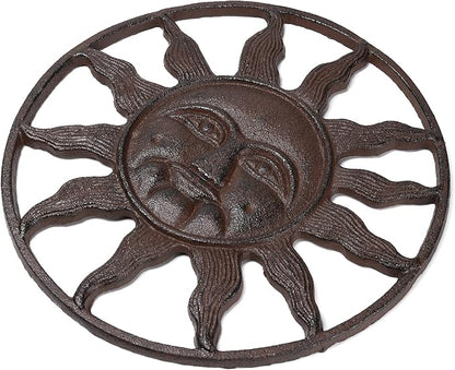BRASSTAR Cast Iron Stepping Stone Fairytale Sun Design Garden Lawn Flower Bed Outdoor Farmland Decor TQZDPT65