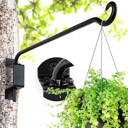 Qiang Ni Plant Hanger Outdoor: 16 Inch Bird Feeder Bracket for Garden Patio Decor - 2 PCS Swivel Adjustable Wall Mount Plant Hook for Hanging Flower Baskets