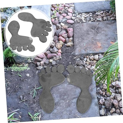 Mikikit 1 Pair Cast Iron Garden Footprint Stepping Stones Heavy Duty Outdoor Mats for Walkway Decor Low Maintenance Iron Garden Statues for Clean Pathways and Easy Access