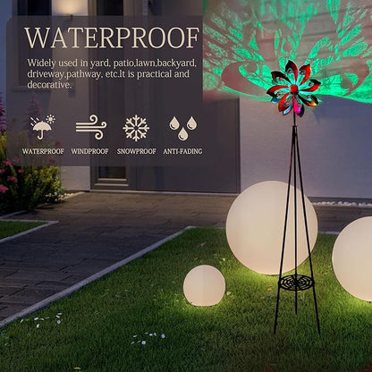 69" Metal Wind Spinners Outdoor with Plant Rack,3 Legs Colorful Windmill for Yard, Kinetic Yard Art, Waterproof Large Wind Sculptures for Garden Backyard Outdoor Decor Lawn Ornaments for Outside