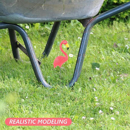 Alasum Resin Flamingo Lawn Ornament with Detachable Legs Weather-Resistant Garden Statue for Outdoor Decor Miniature Landscape Home and Office Decoration