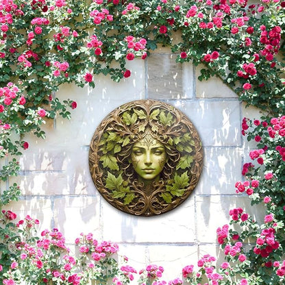 KVTTOZA 2PCS 2D Outdoor Metal Wall Art, 11.8Inch Tree Woman Man Wall Decors Gardens Guardian Decor Wall Art Plaque for Indoor Outdoor Room Garden Porch Fence Decor
