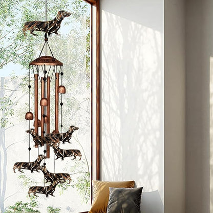 Dachshund Wind Chimes for Outside Dachshund Birthday Decorations Memorial Metal Dog Wind Chimes Unique Home Decor Dog Gifts for Women L