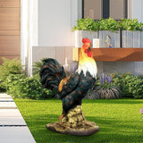 22.4" H Rooster Garden Statue – Garden Decor with Realistic Detail Chicken Sculpture, Standing Rooster Garden Ornament for Decor