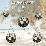 Stained Glass Suncatcher, Light Pink Flowers Green Leaf Sun Catcher Plant Stain Glass Window Hanging Decoration Mother's Day Birthday Gifts for Women Men Mom Nana 7.8 in