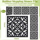 Pangda 8 Pcs Rubber Stepping Stones Outdoor Garden Walkway, 12 x 12 Inch Heavy Duty Pathway Pavers Retro Decorative Stepping Stones for Outside Landscaping Yard Lawn Path(Black,Cross Square)
