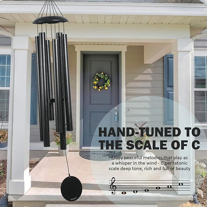 Vanquer Wind Chimes for Outside Deep Tone - 48'' Wind Chimes Outdoor Clearance, Deep Tone, Windchimes Outdoors, Memorial, Sympathy Gifts, Patio Yard, Home Décor (48" Grey)