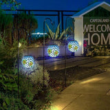 VCUTEKA Solar Lanterns Outdoor Waterproof - Hanging Solar Lights Garden LED Lanterns Mosaic Glass Design for Landscape Patio Yard Garden Pathway Decoration