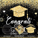 Large School Graduation Party Banner Decorations 72x44 Inch, Graduate Banner for Class of 2025 Ceremony Congratulations Grad School Prom Favors Party Supplies, Garden Flag Photography Background