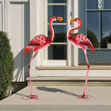 Extra-Large Flamingo Statue, 37.2" Handmade Metal Flamingo Yard Decor with Ground Stakes, Unique Outdoor Lawn Ornaments for Garden Patio, Vintage Pink Sculpture Gift for Housewarming Party