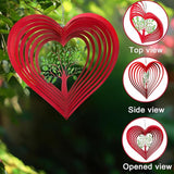 Wind Spinner Mandala 12 inch 3D Stainless Steel Laser Cut Metal Art Geometric Pattern Hanging Wind Spinner (Tree of Life)
