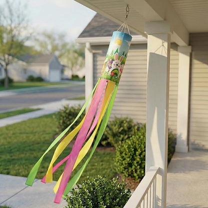 Madrona Brands Spring Easter Bunny Windsock for Outside 60-Inch | Durable Outdoor Decorative Hanging Wind Sock Flag | Yard, Garden, Deck, Patio