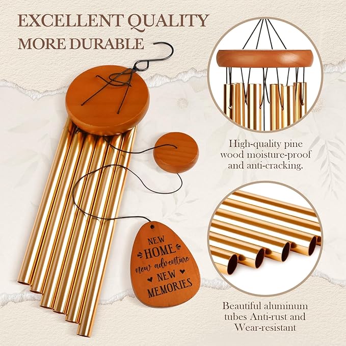 Leebbsin House Warming Gifts New Home, Housewarming Wind Chime, New Home Gifts for Women, Men, Couple, New Homeowner, Friend, Coworker, New Home Gift Ideas for First Home, New Apartment, House