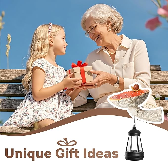 Etlemonde Solar Mushroom Garden Statue, Cute Hand-Painted Resin Decoration with Snail & Lantern, Waterproof Outdoor Ornament, Perfect Fairy Garden Decor & Unique Gift(Red)