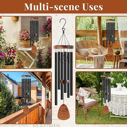 Memorial Sympathy Gifts for Loss of Mom, 32" Butterfly Memorial Wind Chimes for Loss of Mother Sympathy Gift, Bereavement Gifts for Loss of Mom, Windchimes in Memory of Mother