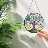 Stained Glass Window Hanging, Colorful Tree of Life Sun Catchers for Window Door Garden Kitchen Home Decor Suncatcher Decoration for Birthday Gift for Women, Men, Mom, Dad, Wife, Aunt and Nana 6.3 in