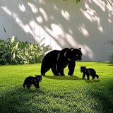 3 Pack Bear Metal Garden Decorative Stakes, Weather Proof Silhouette Statues for Yard, Patio,Outdoor Decor for Bear Lovers and Pet Owners
