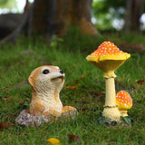 Meerkat Statue Garden Decor Lawn Animal Sculpture Ourdoor Decoration Funny Yard Ornaments Resin Figurine for Garden or Home 5.3inch