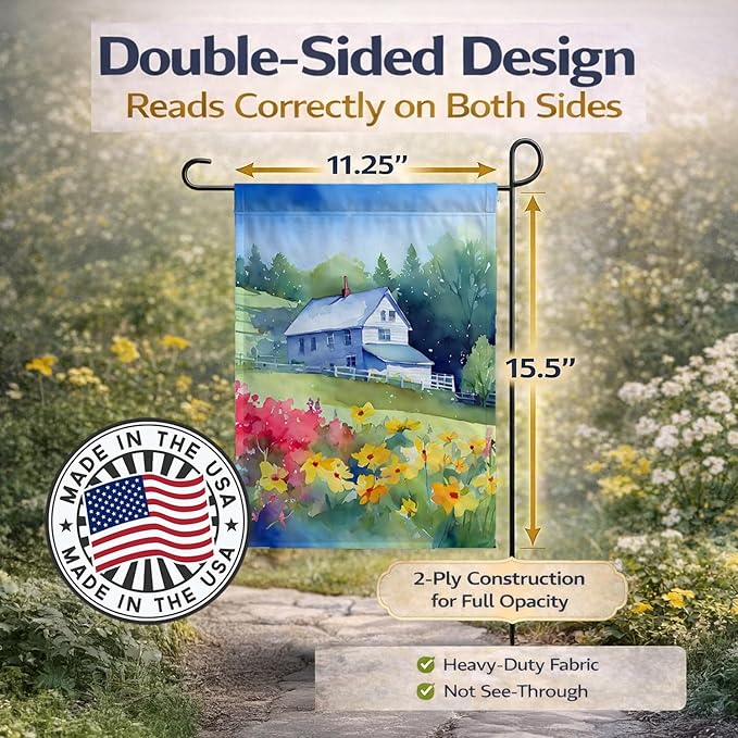 Caroline's Treasures Massachusetts Mayflowers in Watercolor Garden Flag Mailbox Flag Decorative Yard Flag Banner Outside Patio Artwork Yard Flower Beds, Garden Size, Multicolor