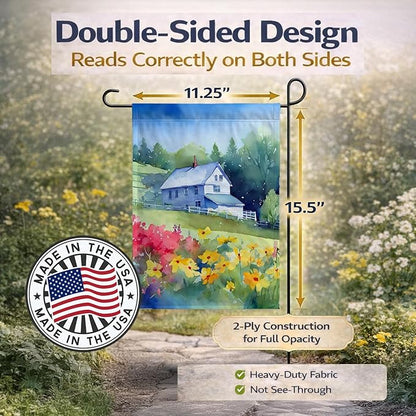 Caroline's Treasures Massachusetts Mayflowers in Watercolor Garden Flag Mailbox Flag Decorative Yard Flag Banner Outside Patio Artwork Yard Flower Beds, Garden Size, Multicolor