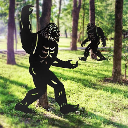 Bigfoot Outdoor Garden Decor, 6.6ft Bigfoot Outdoor Statues Metal Yard Art, Big Foot Sasquatch Birthdays Gifts for Men Women Dad Boys for Patio, Backyard Decorations